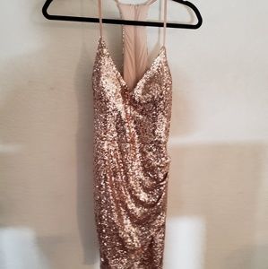 Rose gold sequence dress